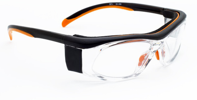 Røntgen beskyttelsesbriller, model Speedy. Sort/orange